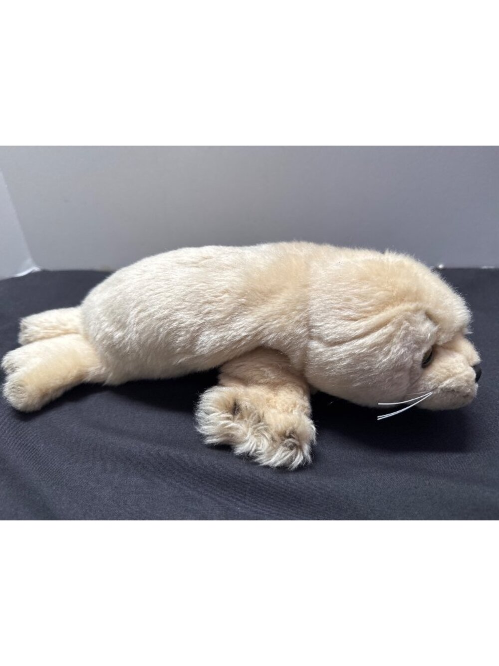 SOS Save Our Space Plush Seal Toy 12" Beige Soft Stuffed Animal Cute Collectible